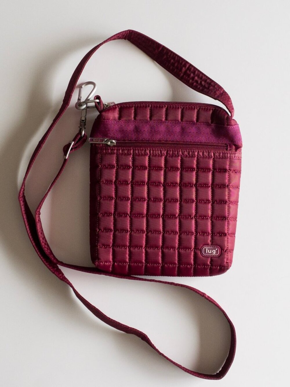 Lug Skipper Quilted Crossbody Bag Cranberry Wine Travel Organizer - Picture 3 of 17